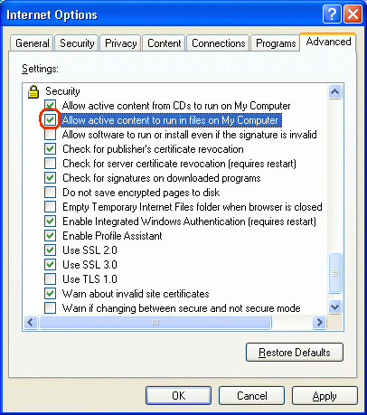 Allow Blocked Content IE 