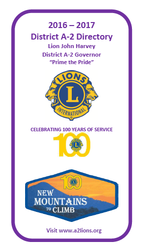 Lions District A-2 Directory 2016-2017
