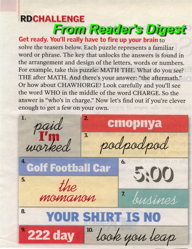 Printable Word Puzzle