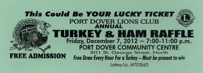 Ticket to attend Turkey Raffle